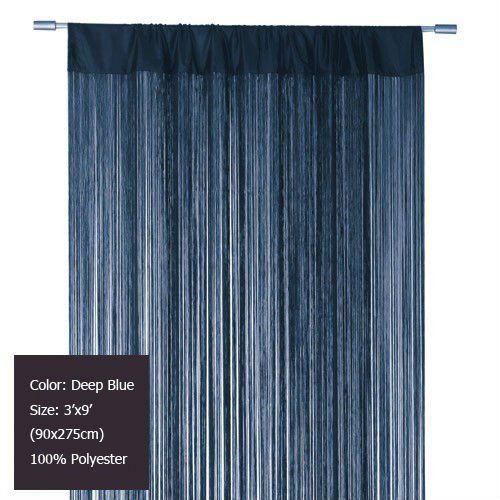 Curtains Ideas curtains in doorways : Deep Blue Tassel Door Curtain Fringe String Curtain Panel For ...