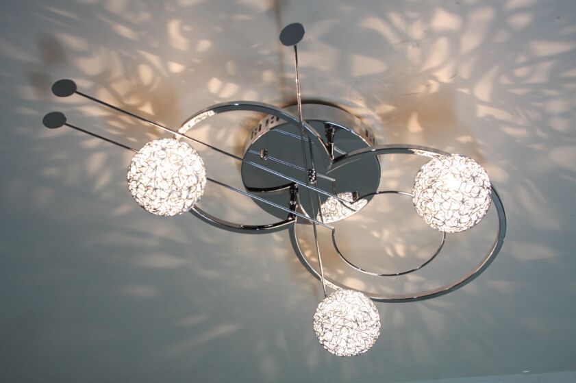 Online Cheap Contemporary Aluminium Ball 3 Light Guitar Shade Ceiling Light Pendant Lamp Fixture