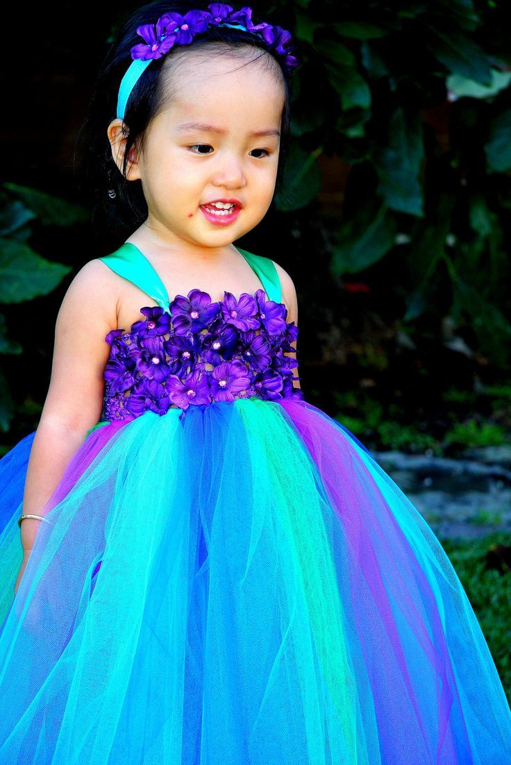 Colorful Cute Flower Girl'S Dresses A Line Ankle Length Kids Communion