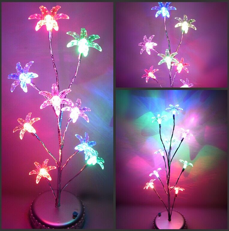 ful Lily Flower Christmas Tree Night Light Landscape Lamp Home Indoor