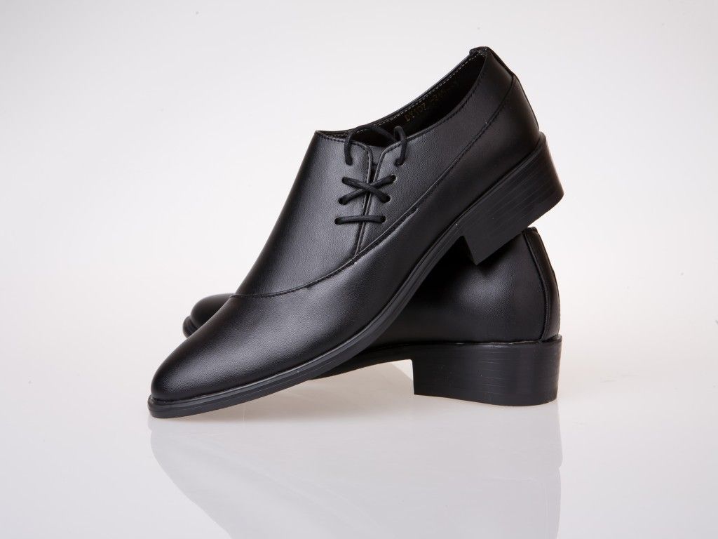 Side Lace Up Black Dress Shoes Cool Men Shoes Leather Groom Casual Shoes Casual Shoes Pointed