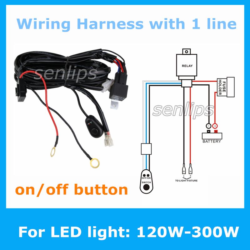 2015 New! Auto Wiring Harness Kit Led Hid Light Bar Wire Harness 120w