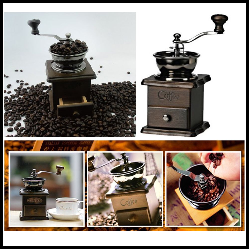 Online Cheap Hot!! Mini Manual Coffee Bean Milling Machine Wood Stand