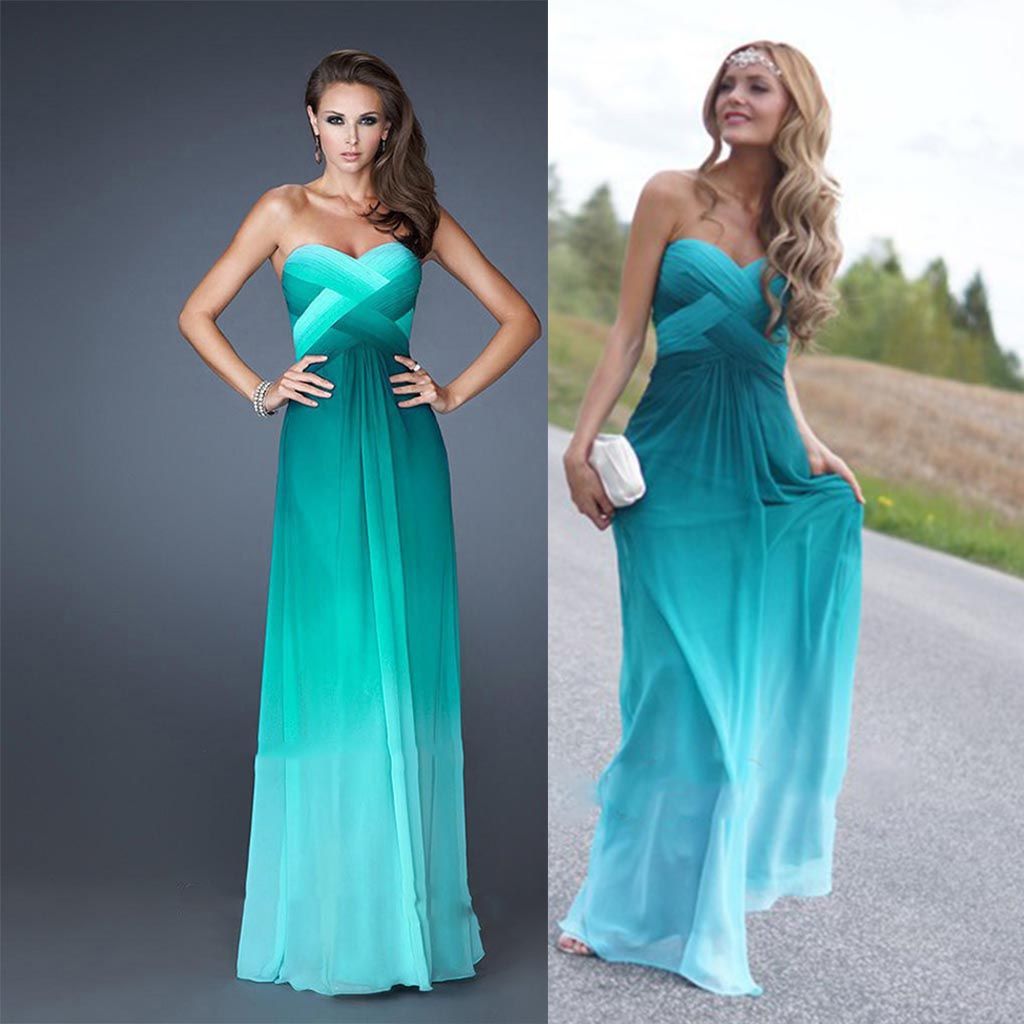 Multiple Color Two Tone Long Chiffon Bridesmaid Dresses 2015 Sexy