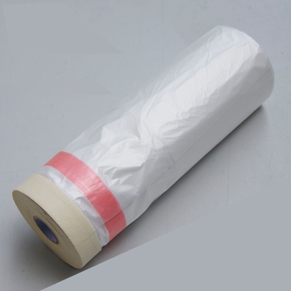 43.3 Inch Roll Plastic Pretaped Masking Film Drop Cloth Masker Roll