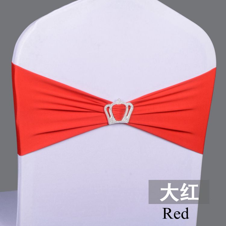2017 Red Spandex Chair Bands With Buckle Cheap Chair Sashes Bows
