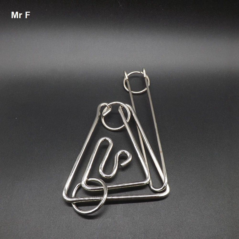 Fun Big Triangle Ring Puzzle Metal Wire Puzzle Logic Toys Adult Prop IQ