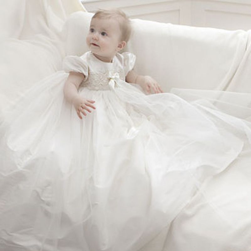 2017 2015 Princess Christening Dresses For Baby Girls Empire Jewel Neck