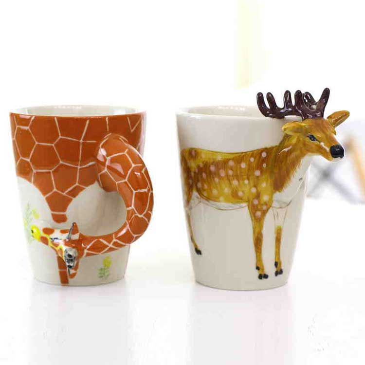 Creative 3d Hand Painted Ceramic Animal Mug Cute Coffee Milk Tea Cup Same Day Custom Mugs Same