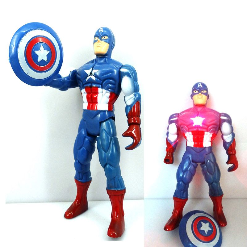 2017 New The Avengers Led Captain America Doll 20.5*10.5*3.5cm Head Limbs Can Be Active From