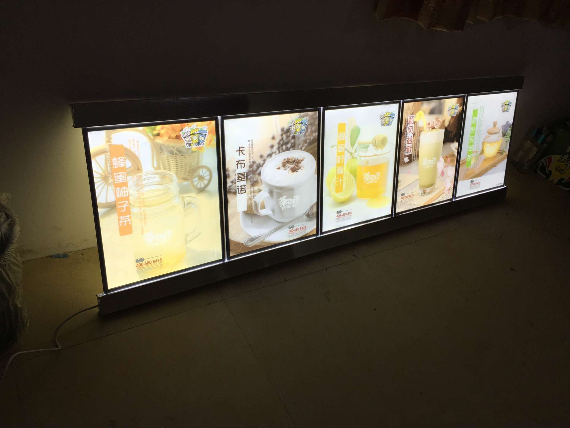 2017 5 X Posters Swift Led Menu Board Display System Illuminated Menu Display Light Box From