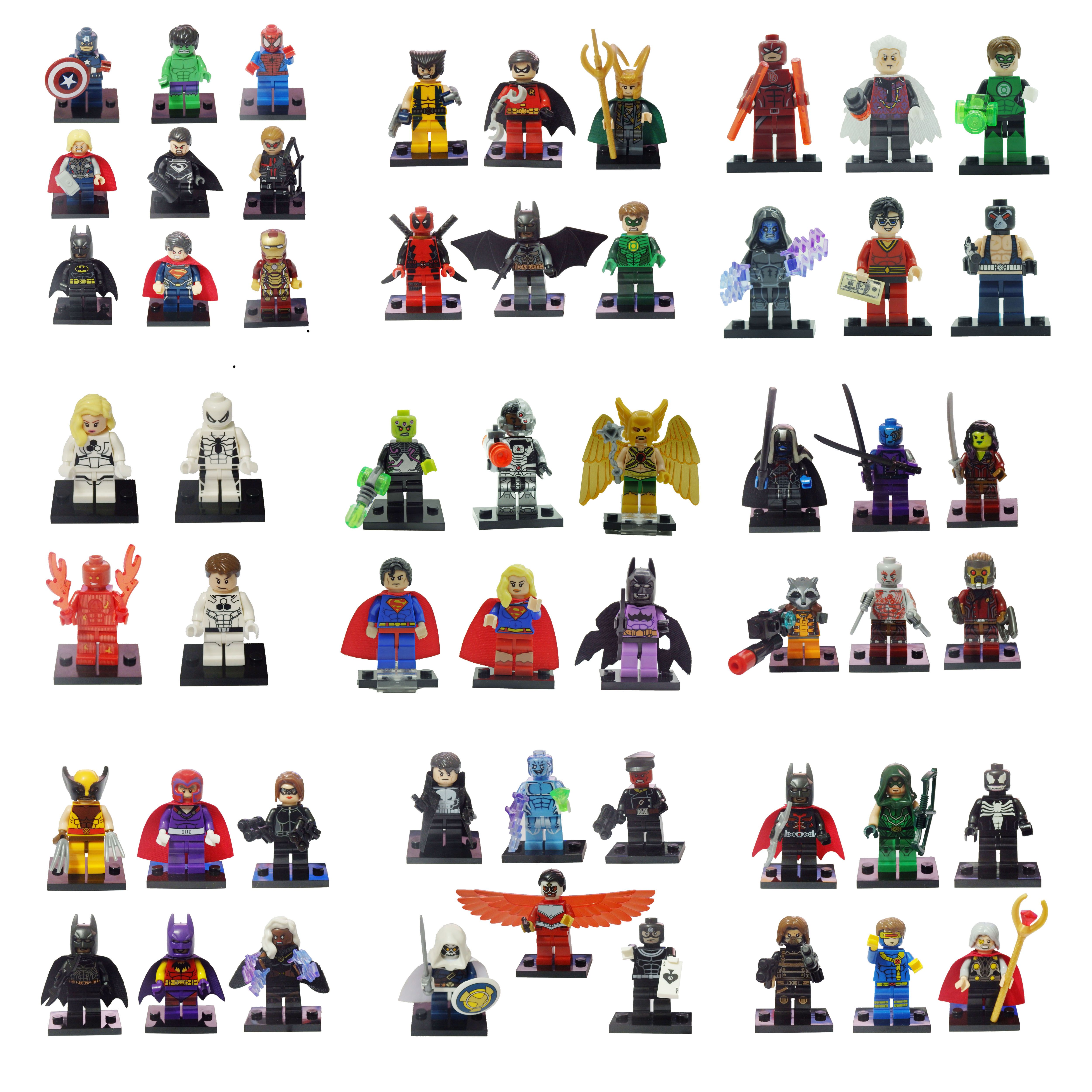 miniature superhero figures