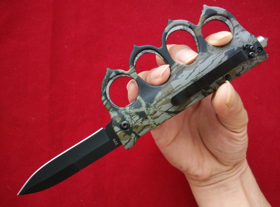 Hot Cold Steel Camouflage Iron Four Fingers Fist Rings For Self Defense
