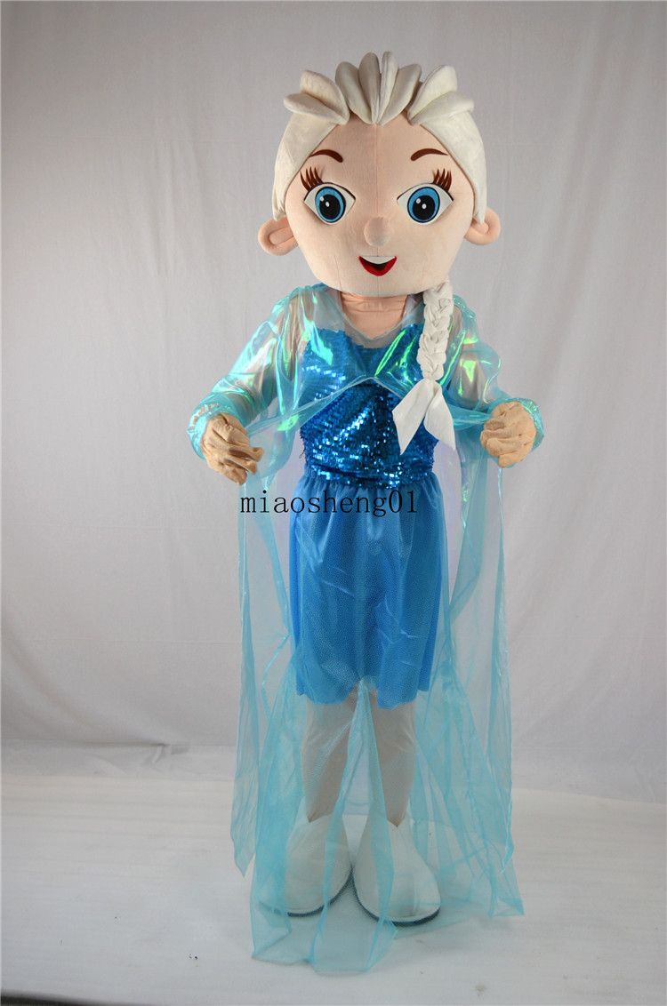 Elsa Mascot Costume, Lovely Blue Aisha Mascot Costume ,High Quality