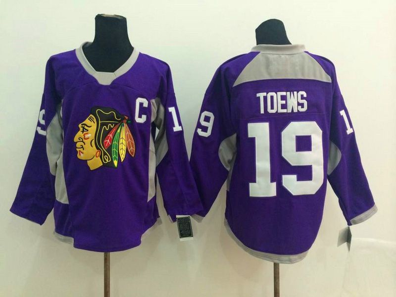 2017 New Arrival Purple Blackhawks 19 Jonathan Toews Hockey Jerseys