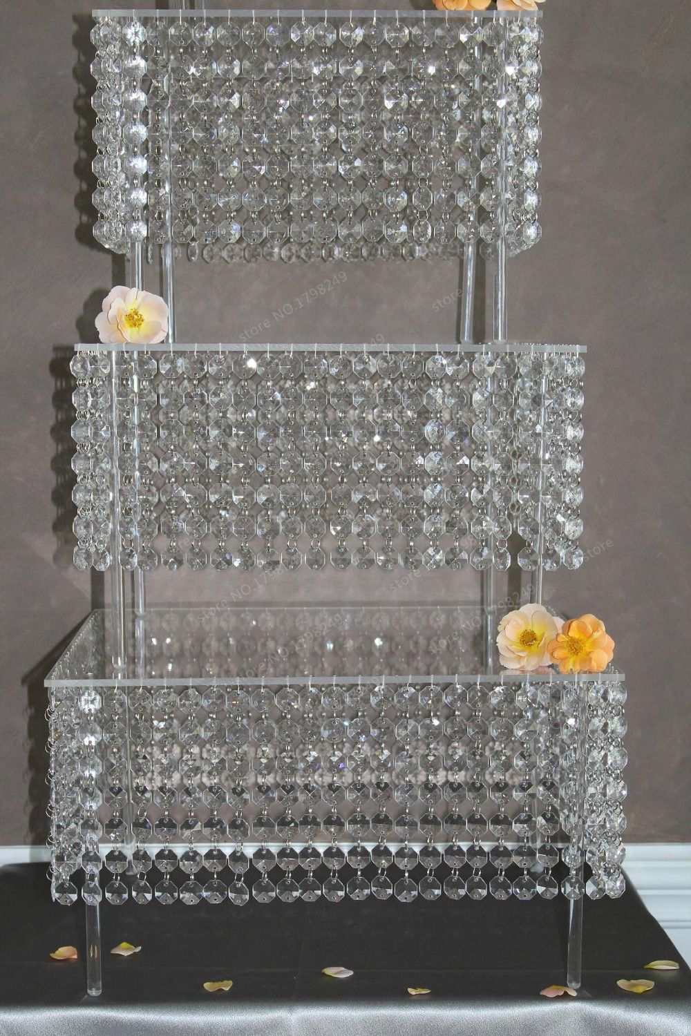 2017 Wedding Acrylic Crystal Cake Stand 3 Tier Layer Cake Stand H70cm From Simon880922, 245.03