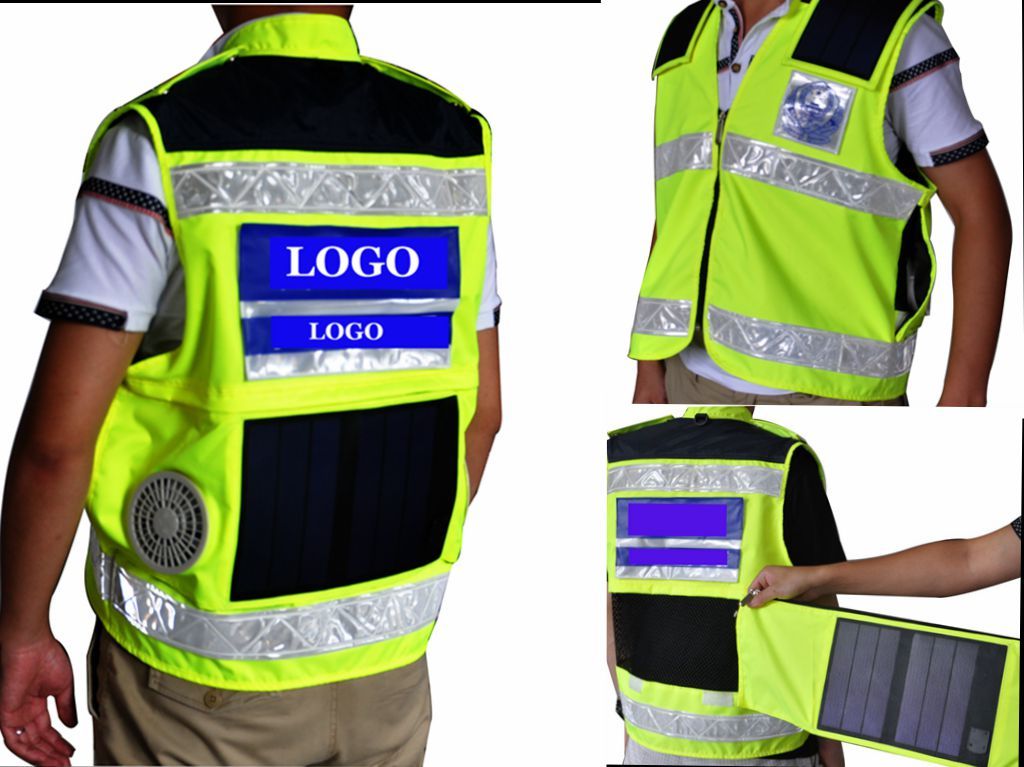 Solar Power Product Solar Reflective Vest Safety Vest with Fans And