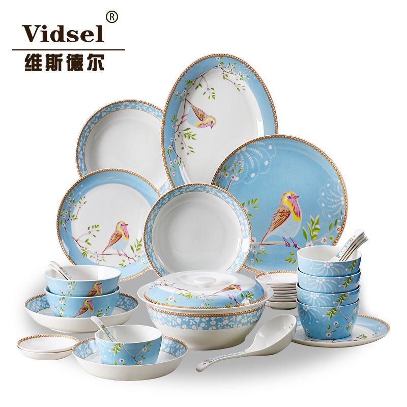 Dinnerware Set Dishes Set High Grade Porcelain Tableware Coverall 56 Skull Korean Ceramic ...