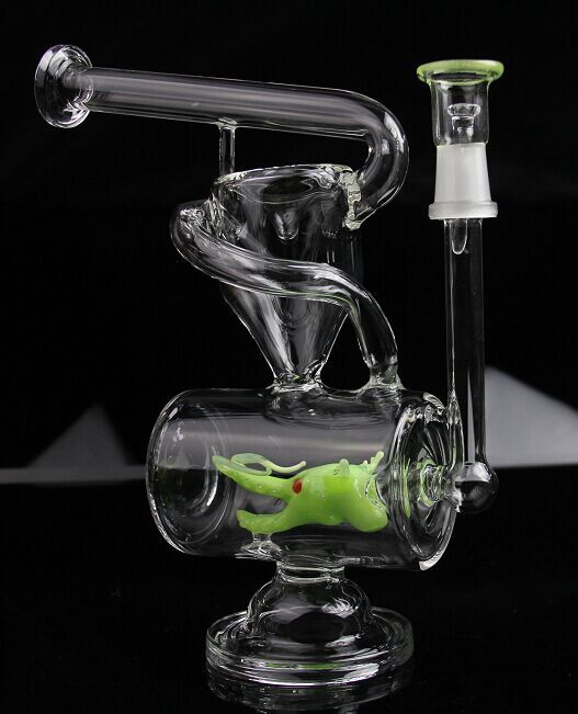 Online Cheap New Glass Bong Usa Design New Dragon Recycler Water Pipe