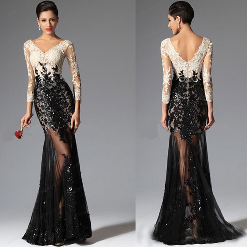 2015 sexy high quality evening gowns sleeves