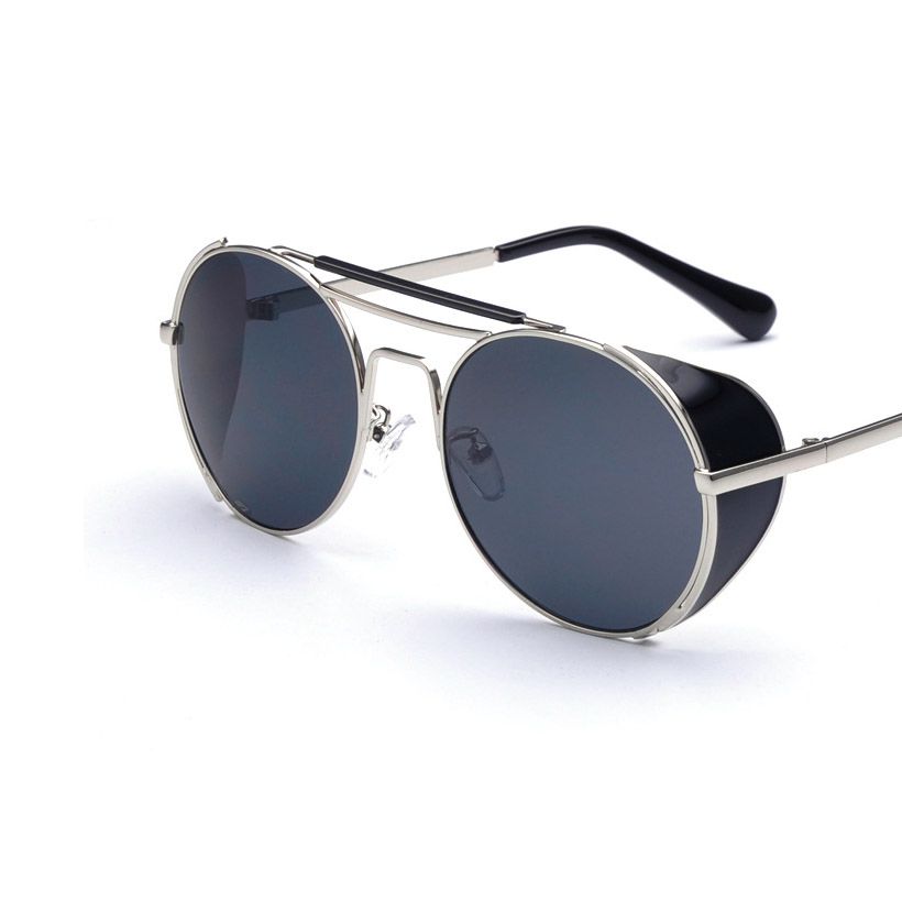 Wholesale Hippie Men Steampunk Sunglasses W/ Side Shields Punk Vintage