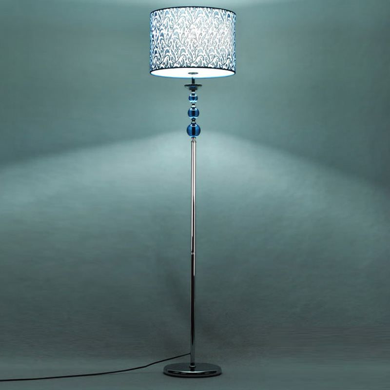 2017 Blue Crystal Fabric Living Room Floor Lamps European Simple Study