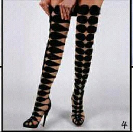 Designer Sexy Women's Black See through Thigh High Boots with High ...