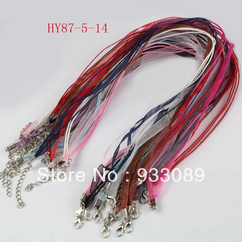2017 18'' Mixed Silk Organza Ribbon Necklace Strap Cord Chain 87 5 From Factory_top, 7.88