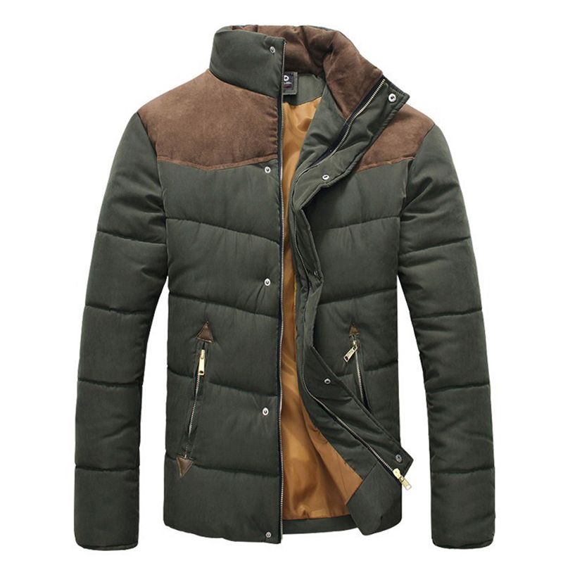 Fall 2015 Winter Jacket Men Padding Cotton Casual Down Jacket Parkas