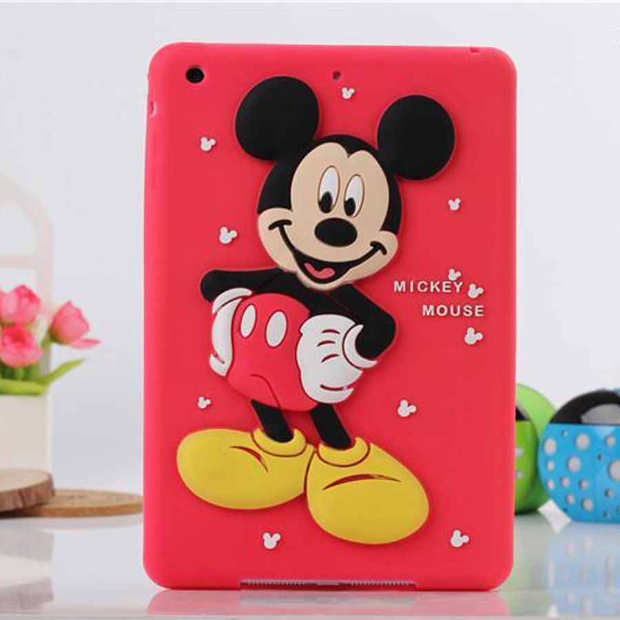 3d Cartoon Ipad Cases Cute Mickey Mouse Minnie Silicone Rubber Soft