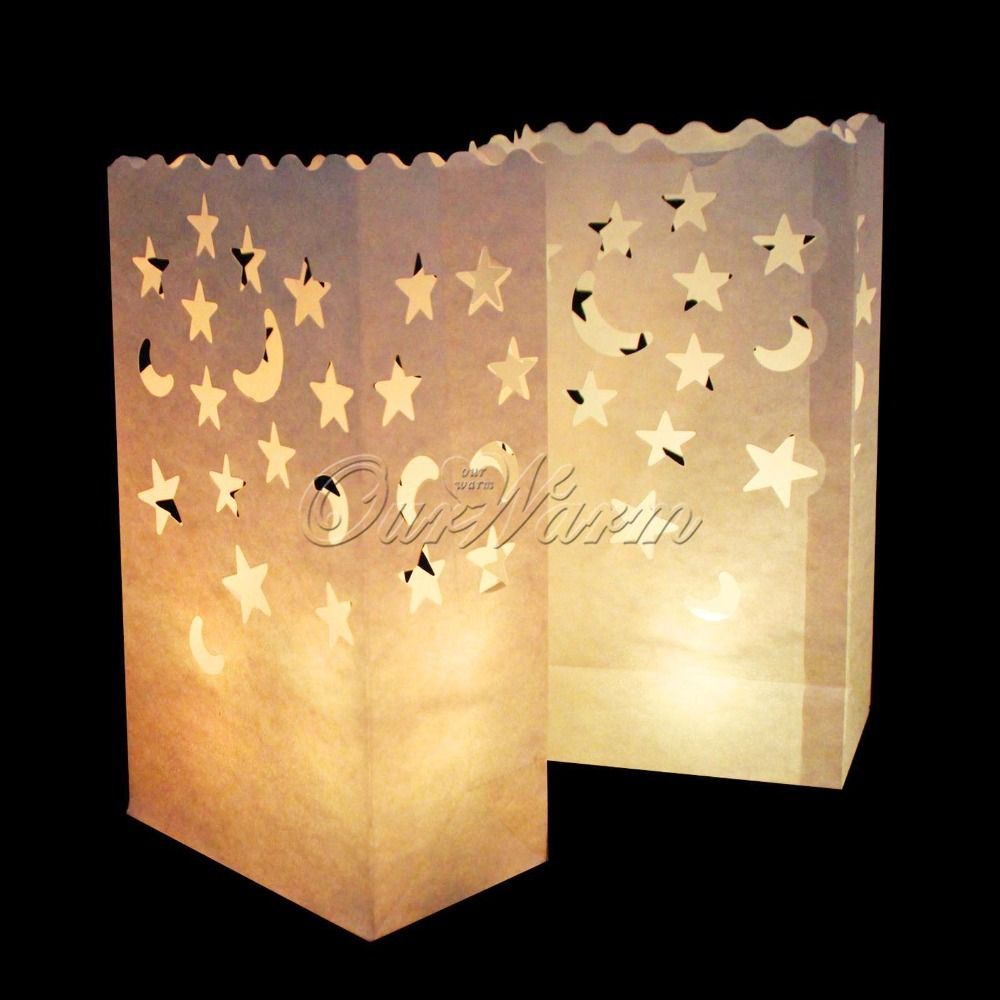 online cheap star moon tea light holder luminaria paper outdoor christmas candle decorations
