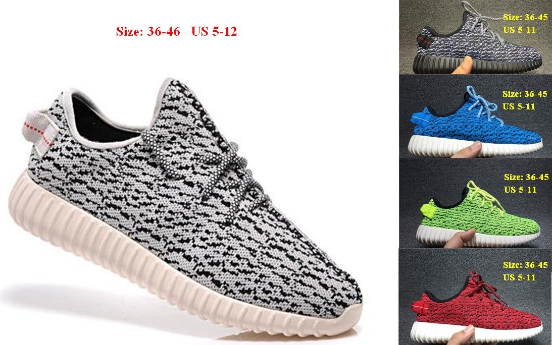 New Yeezy Low Boost 350 Men Women Kanye Running Shoes Grey Black Red