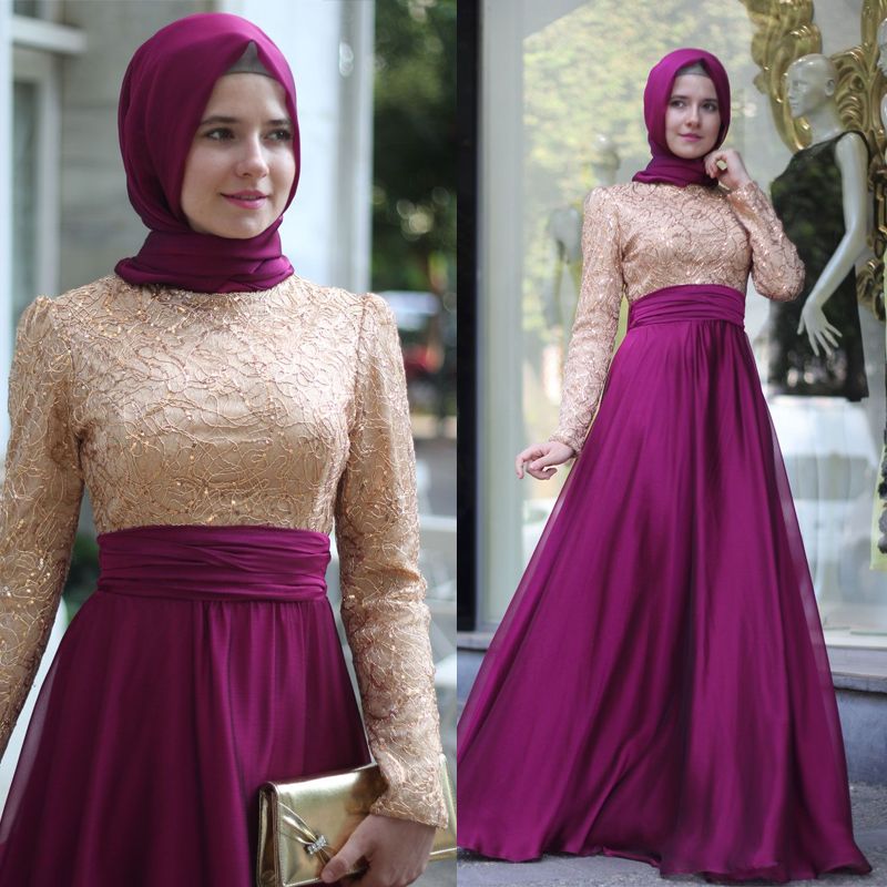 Arabia Women Clothing Islamic Muslim Evening Dresses With