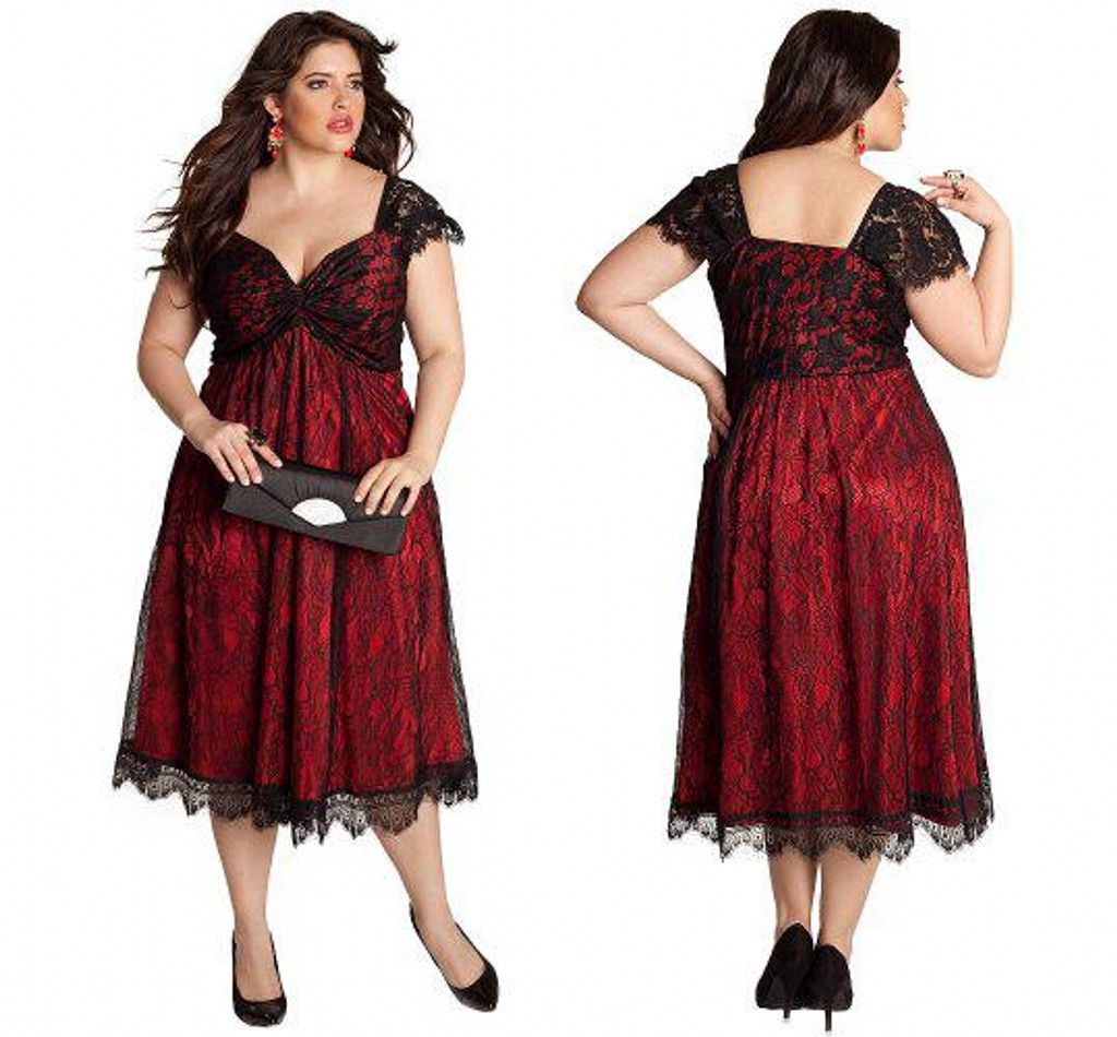 Wedding Occasion Dresses new tea length plus size lace evening dresses a line sweetheart mother formal capped sleeves burgundy prom siz