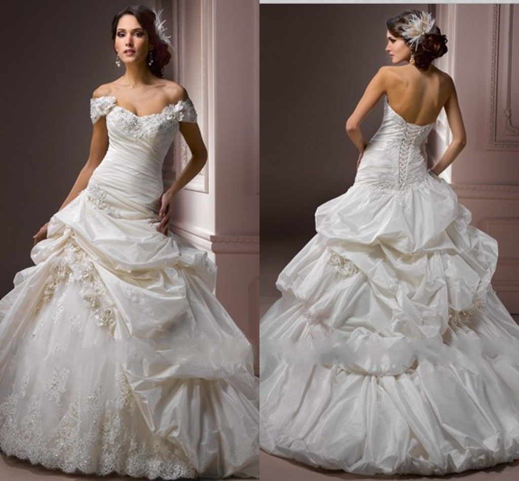 Hot Sale 2015 Drop Waist Wedding Dresses With Removable Straps Off