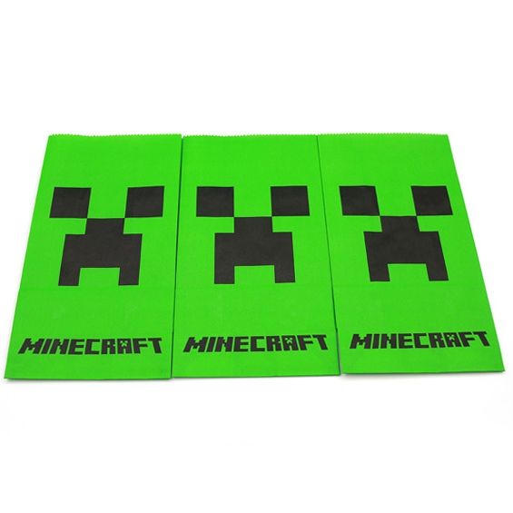 paper bags Creepers popcorn Minecraft  Popcorn Cookie Cinema Pack Candy paper  Paper Bags  craft