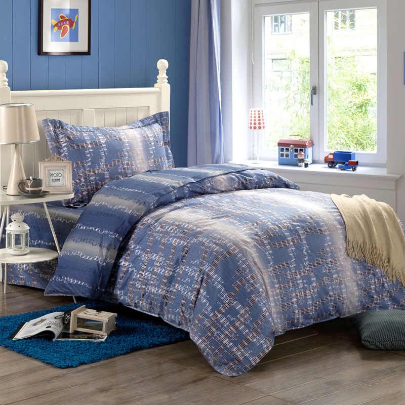 Boys Geometric Cotton Twin Bedding Bedspreads With Reversible Duvet