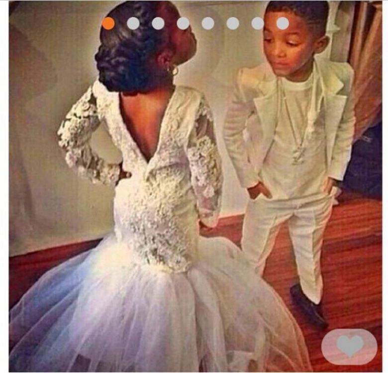 2015 Pretty African Flower Girl Dresses Sexy Mermaid Shape Crew Long