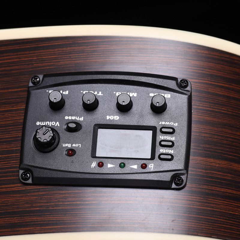 Acoustic Guitar EQ Tuner Piezo Pickup 4 Band EQ Equalizer Acoustic Guitar Preamps Piezo Pickup Tuner Mic Blend Preamp