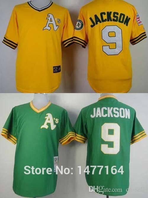 2017 2015 New Men'S Oakland Athletics Jersey Reggie Jackson 1968 Yellow