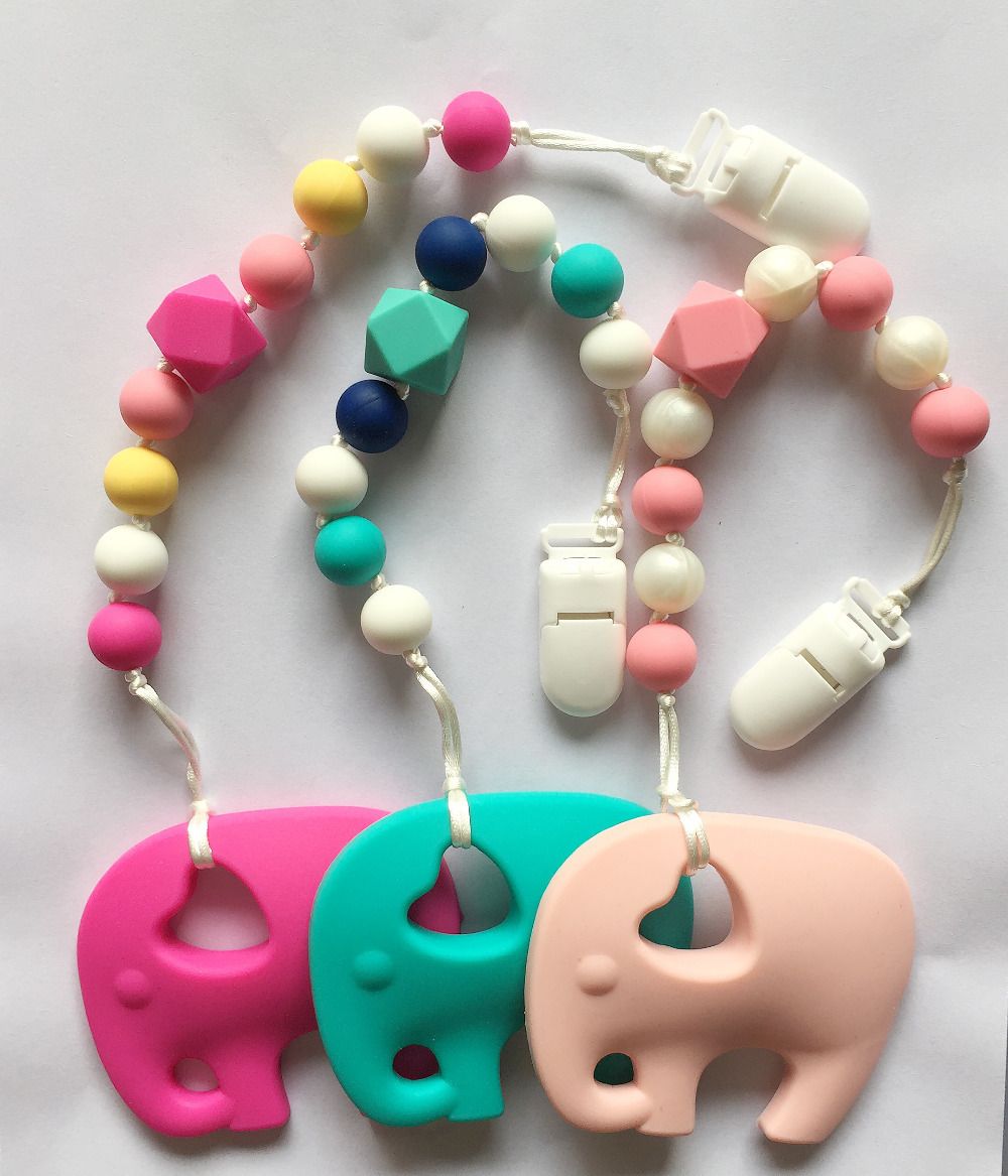 Bpa Silicone Baby Teething Pendant Clips Silicone Teething Pacifier