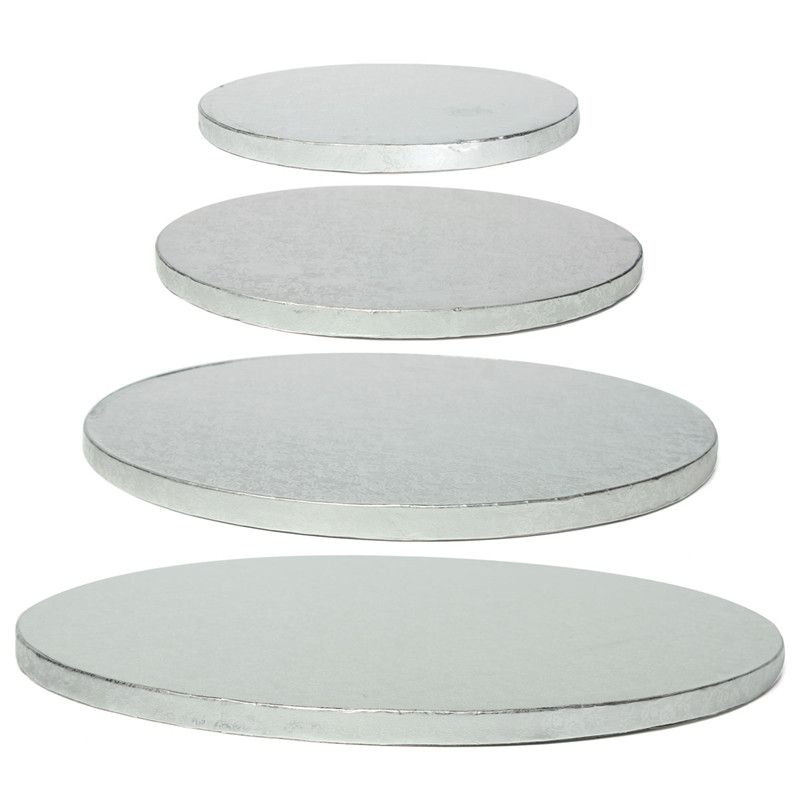 Best New Arrival High Quality Cake Board Drum Corrugated Round Silver