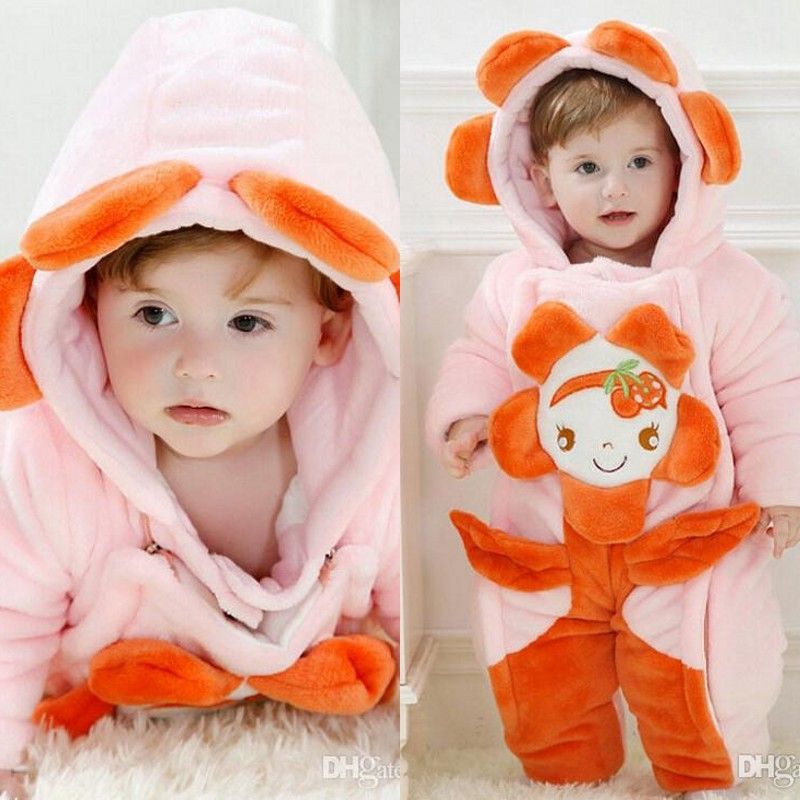 Lovely Winter Baby One Piece Pajamas Romper Kids Clothing Warm Nice