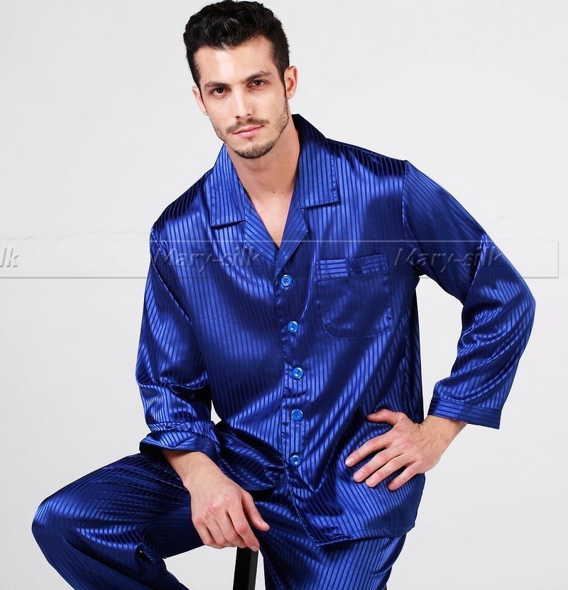 Xmas Gift! Mens Silk Satin Pajamas Set Pajama Pyjamas Pjs Set Sleepwear Loungewear S4xl Plus