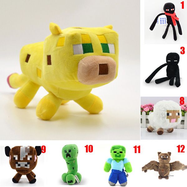 Retail Minecraft Jj Yellow Ocelot Cute Plush Toy Stuffed Doll Super