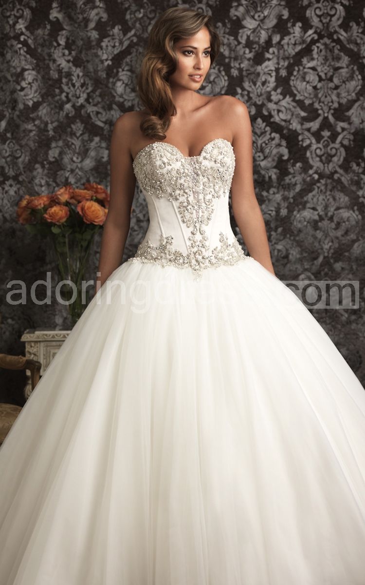 Cheap 2015 Ball Gowns Wedding Dresses Sweetheart Bling Pearls Backless