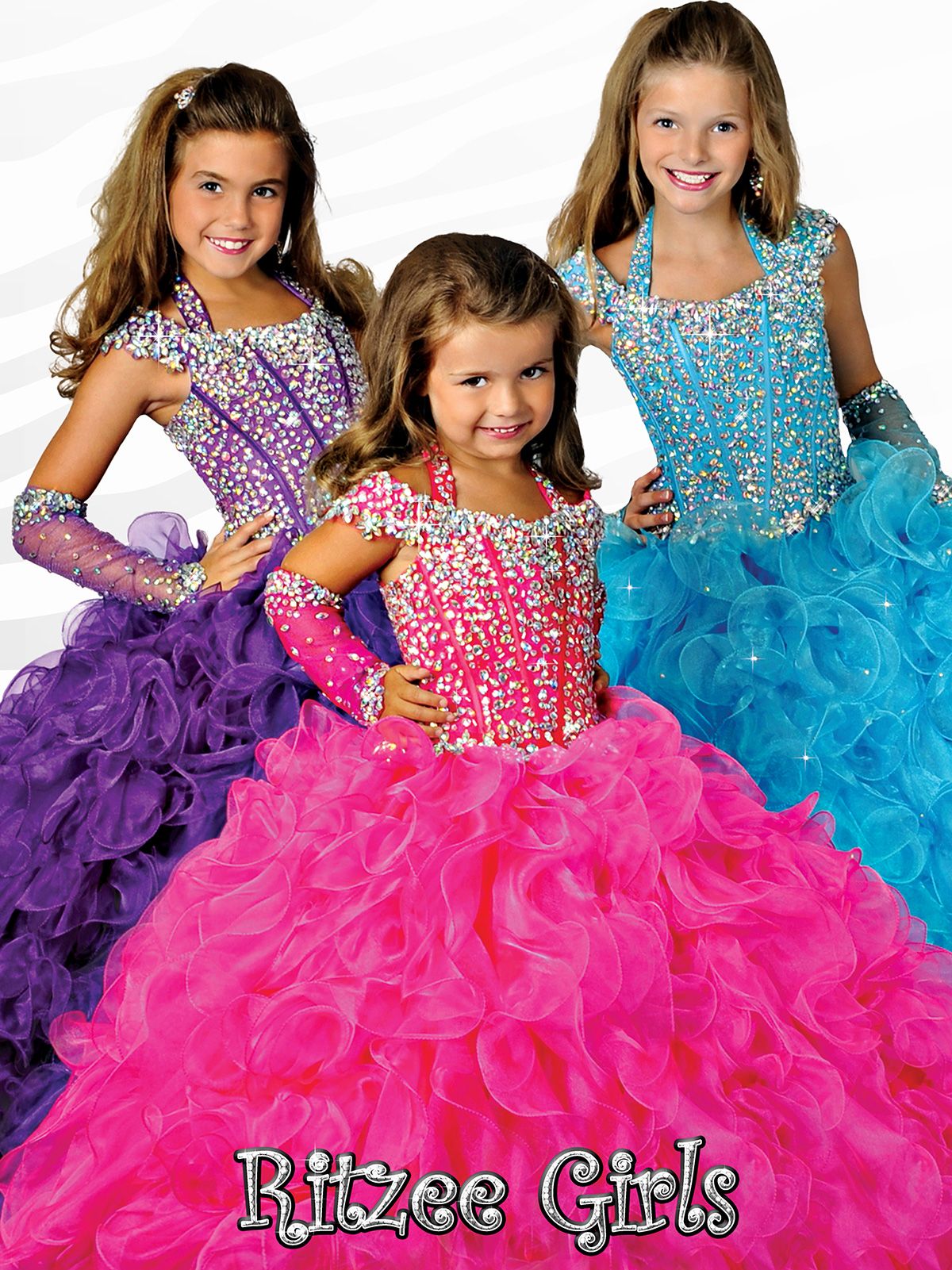 In Stock 2016 Fuchsia Purple Ritzee Girls 6679 Pageant Dress Off