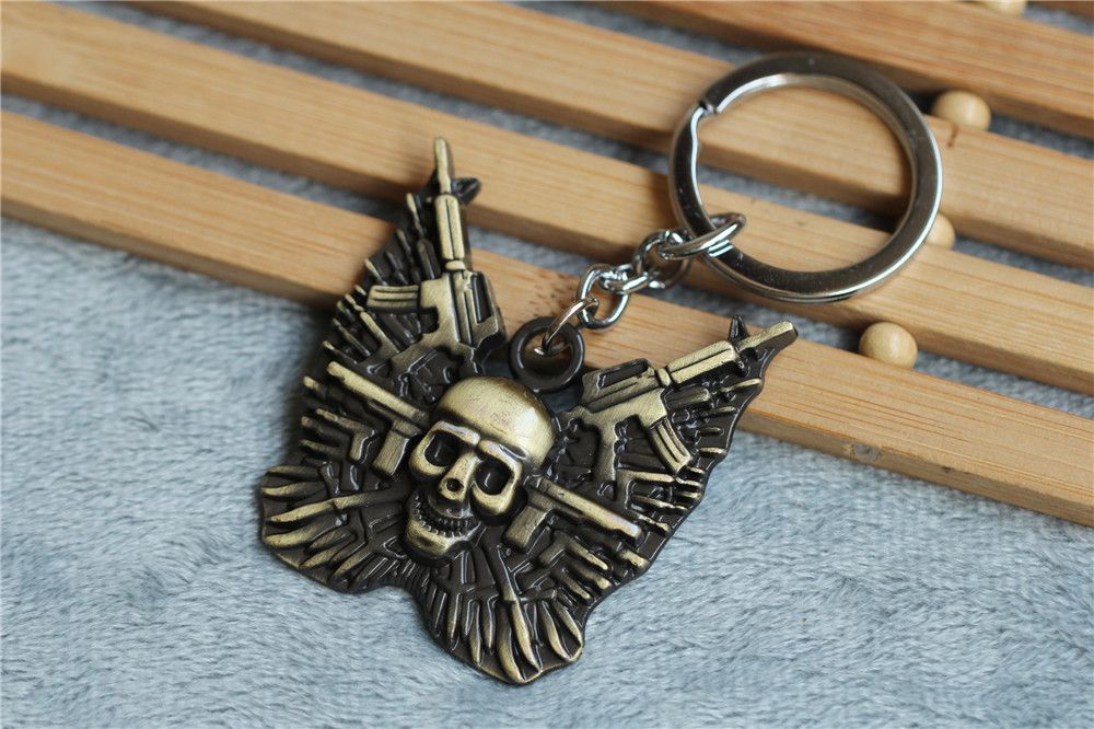 The Expendables 3 Keychains Metal Skeleton Key Chain Ring Key Fob Movie