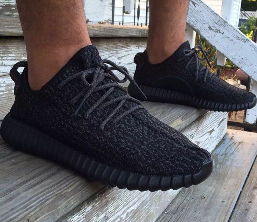 2015 Newest Low Yeezy Boost 350 Black / Gray Running Shoes 100% Original Quality Fashion Men ...
