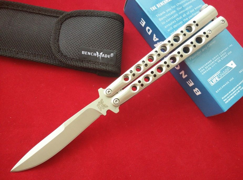 Top Bm 42 Bm42 Balisong Butterfly Knife 440c Steel 60hrc Plain Satin